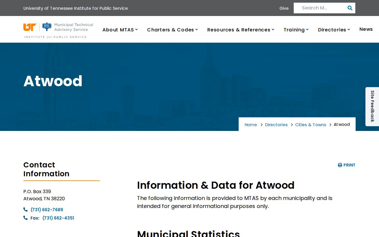 Carroll County Atwood municipal directory for court and warrant contact verification